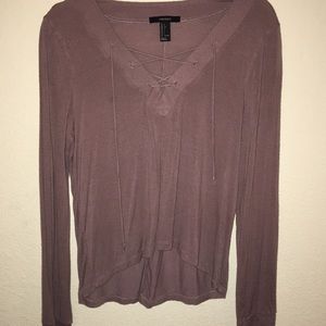 lace up long sleeve shirt